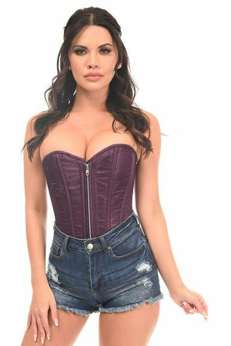 Daisy Corsets Top Drawer Plum Brocade Steel Boned Corset