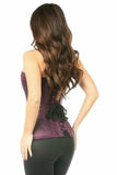 Daisy Corsets Top Drawer Plum Brocade Steel Boned Corset - Flyclothing LLC