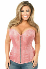 Daisy Corsets Top Drawer Dusty Rose Brocade Steel Boned Corset - Flyclothing LLC