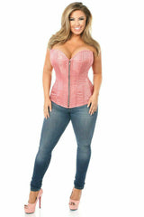 Daisy Corsets Top Drawer Dusty Rose Brocade Steel Boned Corset - Flyclothing LLC