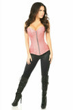 Daisy Corsets Top Drawer Dusty Rose Brocade Steel Boned Corset - Flyclothing LLC