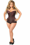 Daisy Corsets Top Drawer Brown Brocade Steel Boned Corset - Flyclothing LLC