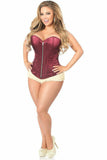 Daisy Corsets Top Drawer Bordeaux Satin Steel Boned Corset - Flyclothing LLC