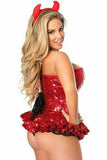 Daisy Corsets Top Drawer Premium Sequin Devil Corset Dress Costume - Flyclothing LLC