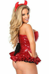 Daisy Corsets Top Drawer Premium Sequin Devil Corset Dress Costume