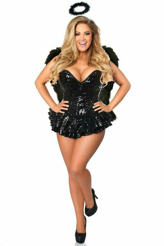 Daisy Corsets Top Drawer Premium Sequin Dark Angel Corset Dress Costume