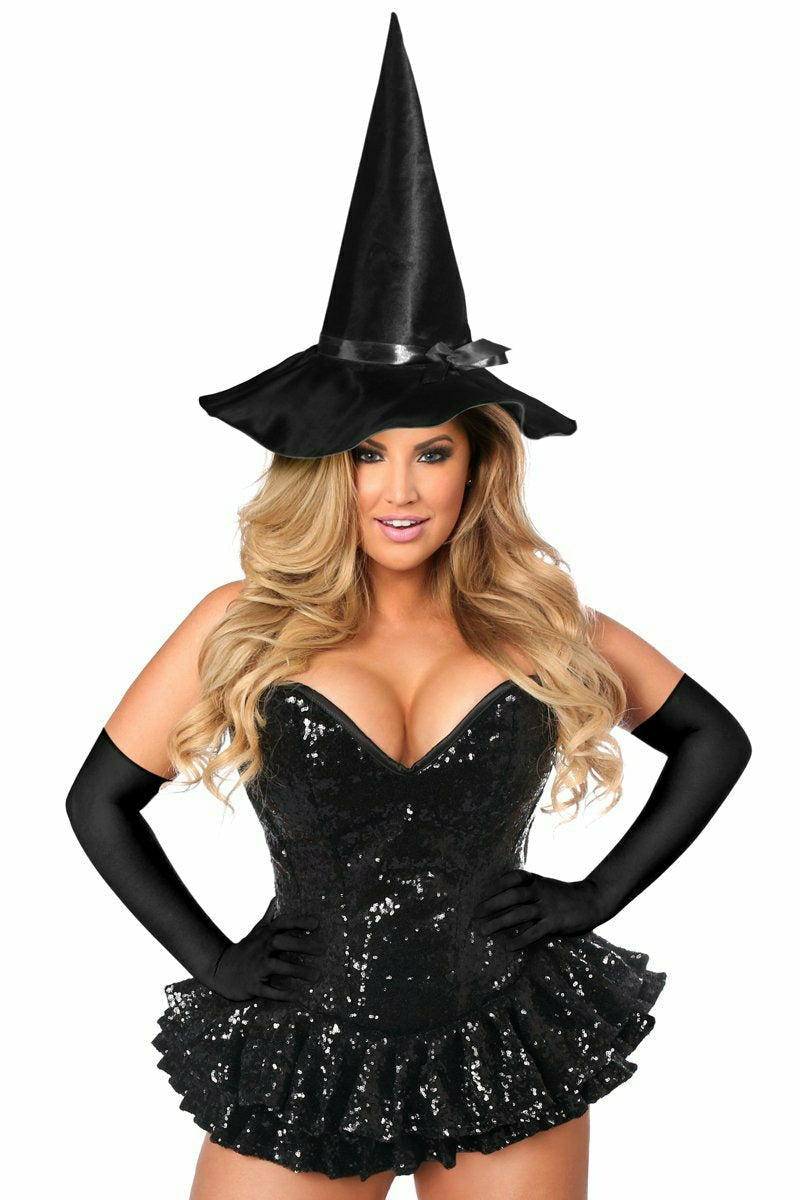 Daisy Corsets Top Drawer Premium Sequin Witch Corset Dress Costume - Flyclothing LLC