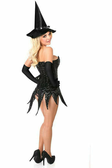 Daisy Corsets Top Drawer Sequin Witch Corset Dress Costume - Flyclothing LLC