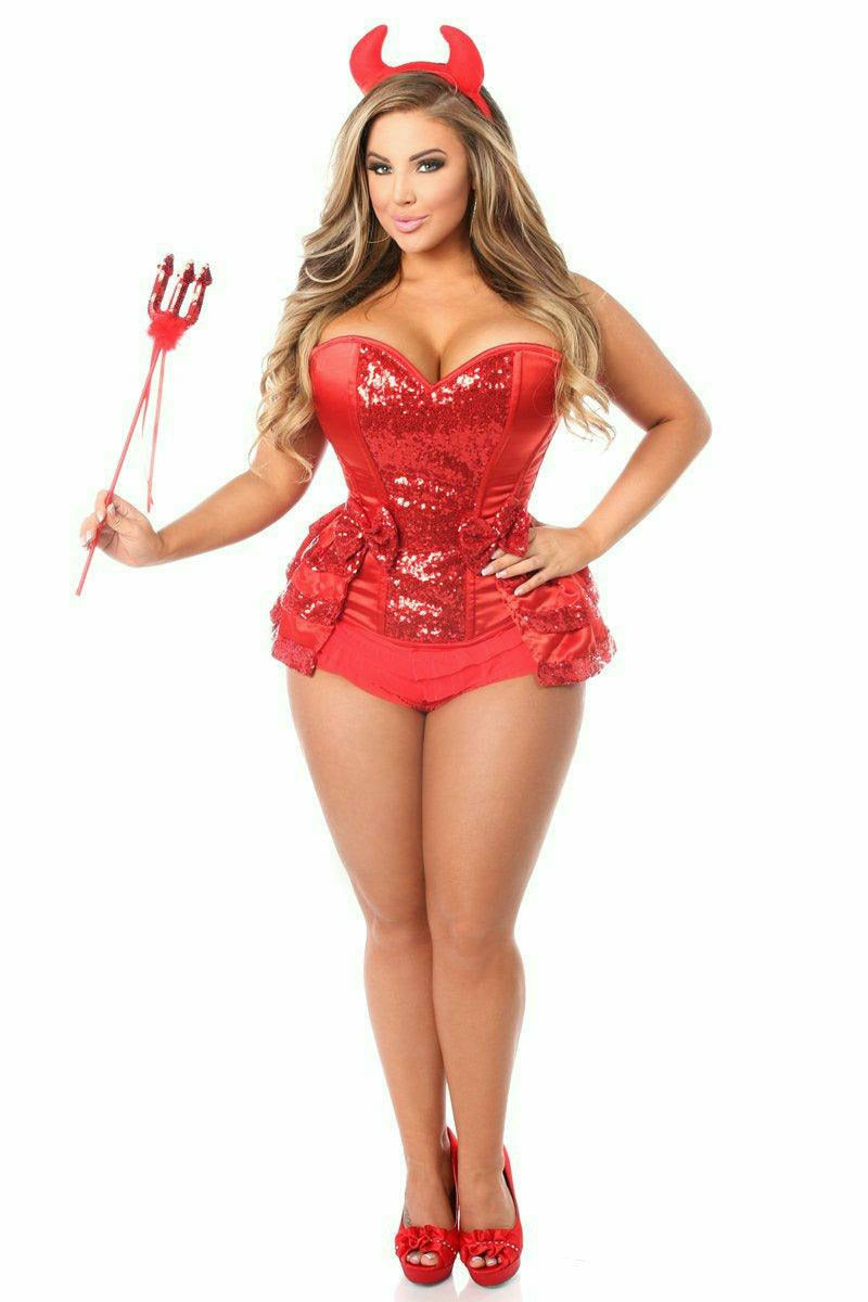 Daisy Corsets Top Drawer 5 PC Red Hot Devil Costume - Flyclothing LLC