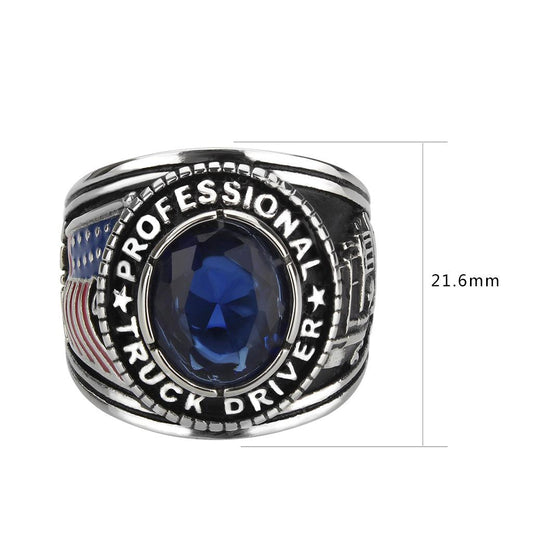 Alamode Trucker Ring in Montana Blue - Alamode