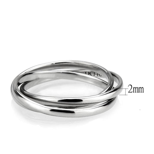 Alamode High polished Stainless Steel Interlocking Ring - Alamode