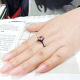 Alamode IP Black (Ion Plating) Stainless Steel Ring with AAA Grade CZ in Rose - Alamode