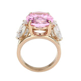 Alamode IP Rose Gold(Ion Plating) Stainless Steel Ring with AAA Grade CZ in Rose - Alamode