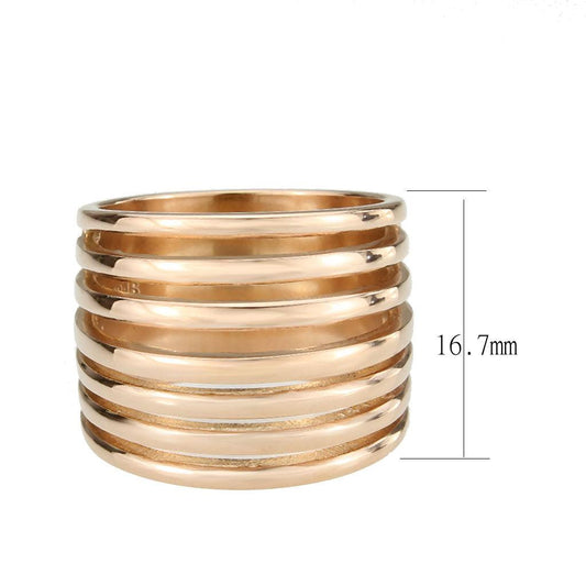 Alamode IP Rose Gold(Ion Plating) Stainless Steel Ring with NoStone in No Stone - Alamode