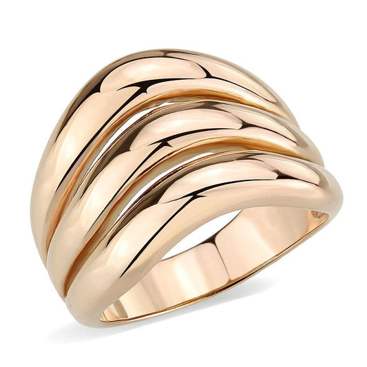 Alamode IP Rose Gold(Ion Plating) Stainless Steel Ring with NoStone in No Stone - Flyclothing LLC