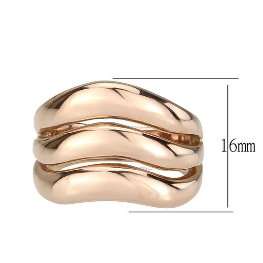 Alamode IP Rose Gold(Ion Plating) Stainless Steel Ring with NoStone in No Stone - Alamode