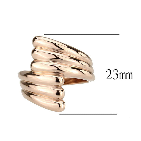 Alamode IP Rose Gold(Ion Plating) Stainless Steel Ring with NoStone in No Stone - Alamode