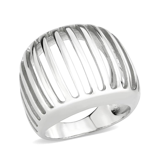 Alamode High polished (no plating) Stainless Steel Ring with NoStone in No Stone - Alamode