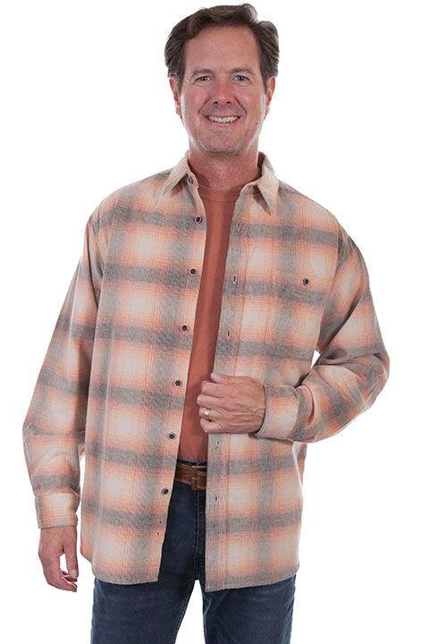 Scully ORANGE-BLACK Y/D CORDUROY PLAID SHIRT - Flyclothing LLC