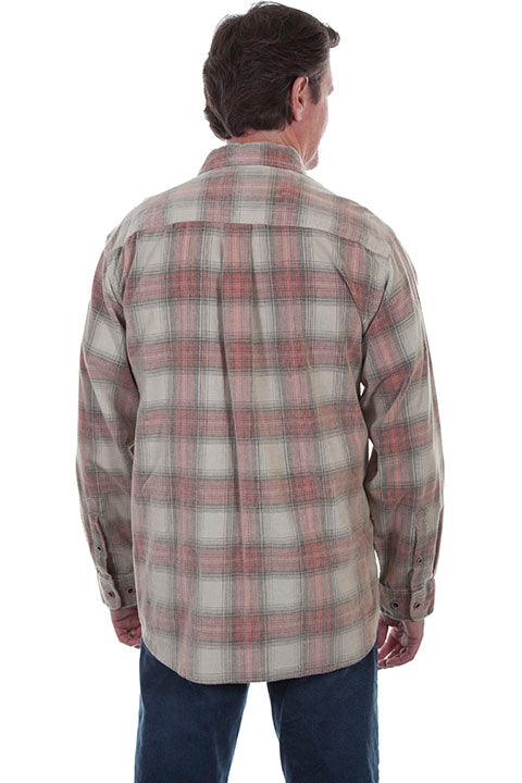 Scully STONE-RED Y/D CORDUROY PLAID SHIRT - Flyclothing LLC