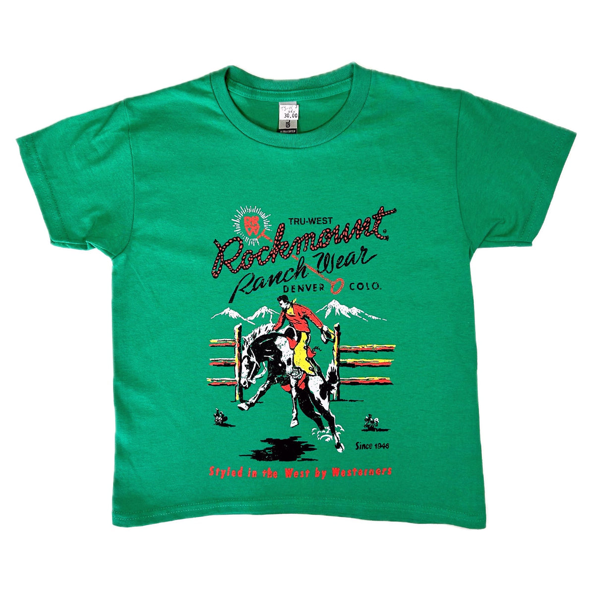 Rockmount Clothing Kid's Rockmount Green Bronc 100% Cotton Western T-Shirt