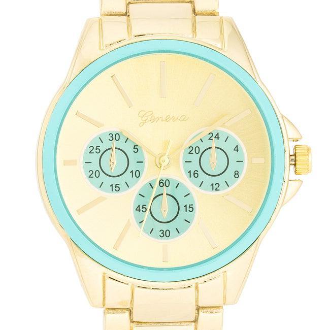 Chrono Gold Metal Watch - JGI