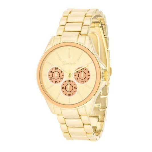 Chrono Gold Metal Watch - JGI