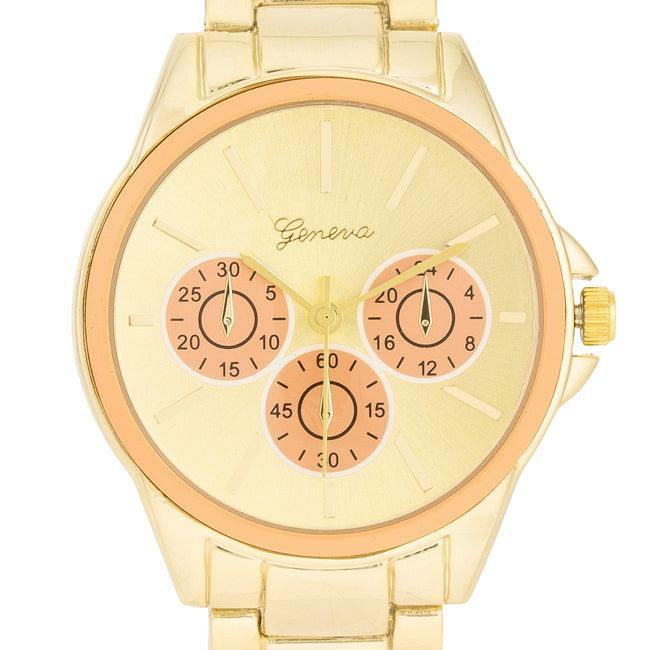 Chrono Gold Metal Watch - JGI