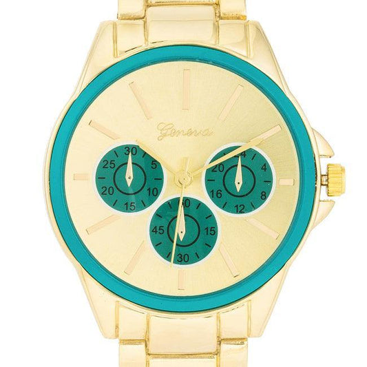 Chrono Gold Metal Watch - JGI