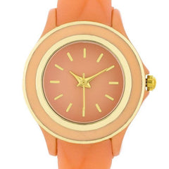 Carmen Braided Ladylike Watch With Coral Rubber Strap - JGI