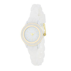 Carmen Braided Ladylike Watch With White Rubber Strap - JGI