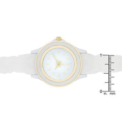 Carmen Braided Ladylike Watch With White Rubber Strap - JGI