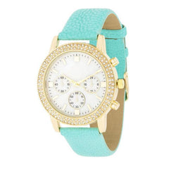 Gold Shell Pearl Watch With Crystals - Flyclothing LLC