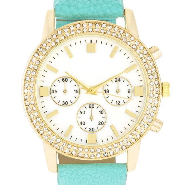 Gold Shell Pearl Watch With Crystals - Flyclothing LLC