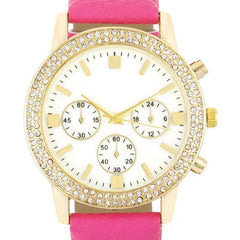 Gold Shell Pearl Watch With Crystals - Flyclothing LLC