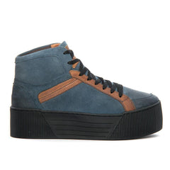 Sandro Moscoloni Empire Leather Platform Sneakers Blue - Flyclothing LLC