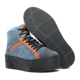 Sandro Moscoloni Empire Leather Platform Sneakers Blue - Flyclothing LLC