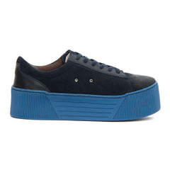 Sandro Moscoloni Trinity Leather Platform Sneakers Blue - Flyclothing LLC