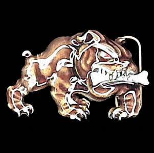 Bulldog with Bone Enameled Belt Buckle - Siskiyou Buckle