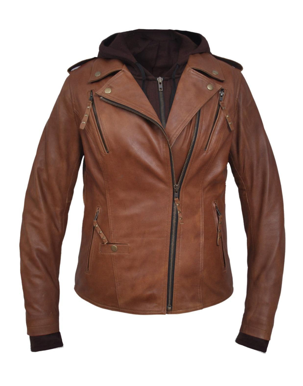 Unik International Ladies Brown Hoodie Jacket