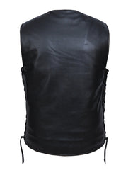 Unik International Mens Brown Leather Vest 2611.RUB - Flyclothing LLC