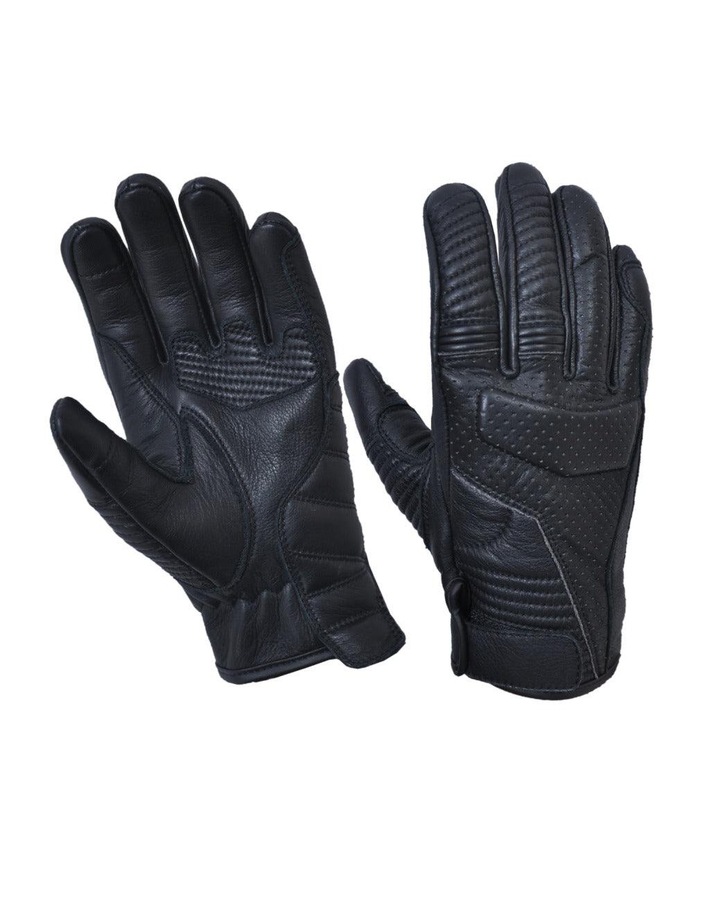 Unik International Mens Full Finger Leather Gloves