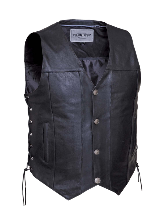 Unik International Mens Premium Leather Vest 2608.2B