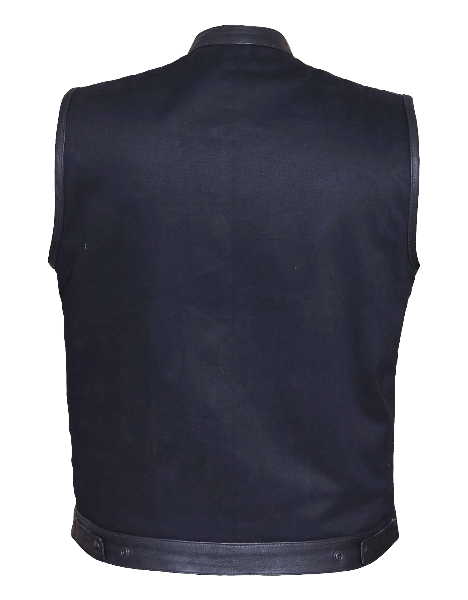 Unik International Mens Denim Leather Club Vest - Flyclothing LLC