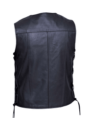 Unik International Mens Premium Leather Vest 2611.2B - Flyclothing LLC