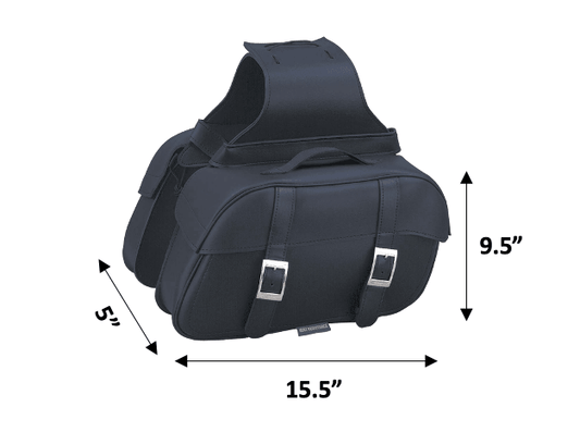 Unik International Black PVC Saddle Bags - Flyclothing LLC