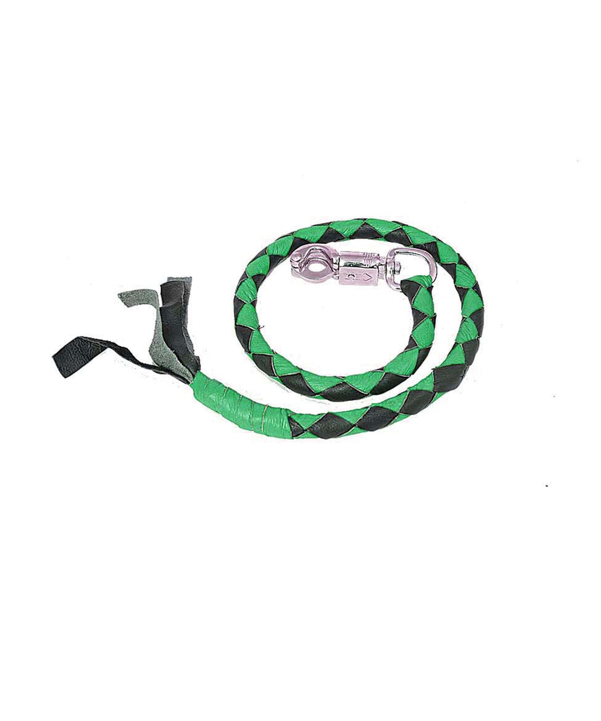 Unik International Black and Green Biker Get Back Whip