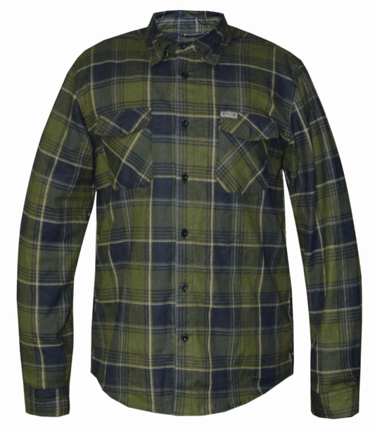 Unik International Mens Black and Green Flannel Shirt