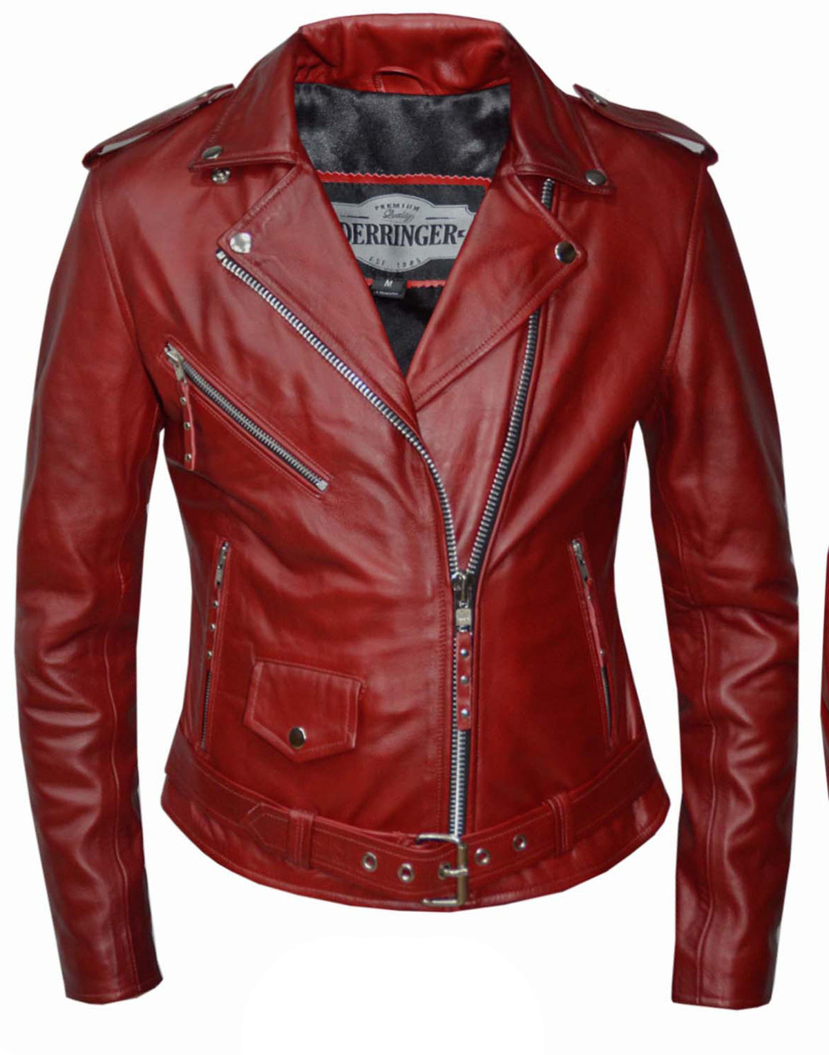 Unik International Ladies Red Leather Jacket