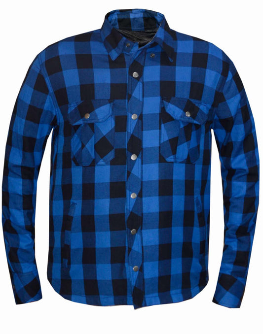 Unik International Mens Black and Blue Riding Flannel